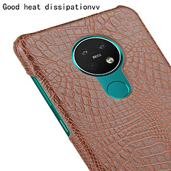 Wewoo Coque Rigide Pour Nokia 7.2 / 6.2 antichoc Crocodile Texture PC + Etui en PU Marron pas cher