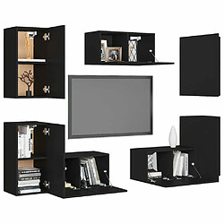 Avis Maison Chic Ensemble de meubles TV 7 pcs | Banc TV Moderne pour salon | Meuble de Rangement - Noir Aggloméré -MN65464