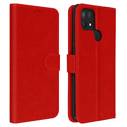 Avizar Étui Oppo A15 Protection avec Porte-carte Fonction Support rouge