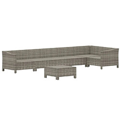 Acheter Maison Chic Salon de jardin 7 pcs + coussins - Mobilier/Meubles de jardin - Table et chaises d'extérieur Gris Résine tressée -MN16695