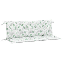 vidaXL Coussins de banc de jardin lot de 2 motif de feuilles tissu