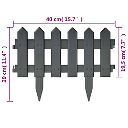 vidaXL Bordures de pelouse 25 pcs Anthracite 10 m PP pas cher