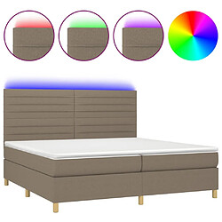 Sommier à lattes,Cadre à lattes de lit et matelas et LED pour Adulte Taupe 200x200cm Tissu -MN83012