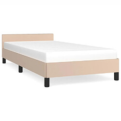 Maison Chic Lit adulte - Cadre Structure de lit avec tête de lit Contemporain Cappuccino 100x200 cm Similicuir -MN97979