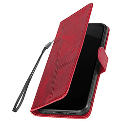 Avizar Étui pour Samsung Galaxy Xcover 7 Portefeuille avec Surpiqûre Rouge