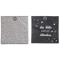 Avis The Home Deco Kids Cubes de rangement 30x30 cm (Lot de 2) etoiles - noir et gris.