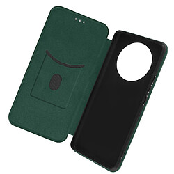 Avizar Etui pour Realme 11 Pro Plus et 11 Pro Carbone Portefeuille Support Vert foncé