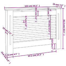 vidaXL Cache-radiateur noir 112x19x81,5 cm MDF pas cher