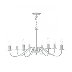 Luminaire Center Suspension Irwin blanc mat 8 ampoules