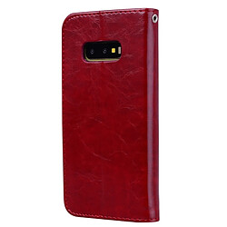 Wewoo étuis en cuir Coque Housse Etui à rabat horizontal de texture Business Style Oil pour Galaxy S10 E, avec porte-cartes (portefeuille) (Rouge)