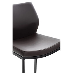 Decoshop26 Tabouret de bar x1 repose-pieds design moderne empilable en PVC marron 4 pieds en métal noir 10_0005203 pas cher