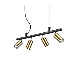 Ideal Lux Suspension Dynamite Métal Laiton satiné 4 ampoules 16,5cm