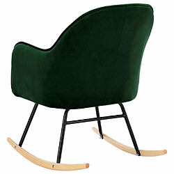 Maison Chic Chaise à bascule | Fauteuil Relax, design moderne Vert foncé Velours -GKD23946 pas cher