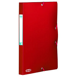 Chemise box plastique Oxford 24 x 32 cm dos 2,5 cm - rouge