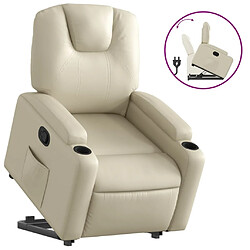 Maison Chic Fauteuil Relax pour salon, Fauteuil inclinable Crème Similicuir -GKD42810