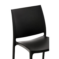 Acheter Decoshop26 Chaise de jardin en plastique noir design simple empilable 10_0000013