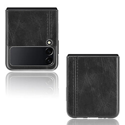 Coque en TPU + PU ligne de couture noir pour votre Samsung Galaxy Z Flip3 5G