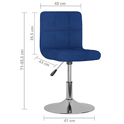 vidaXL Tabouret de bar pivotant Bleu Tissu pas cher