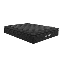 Vente-Unique Ensemble 180 x 200 cm sommier coffre naturel clair + matelas ressorts ensachés surmatelas intégré ép.28cm - BLACK DREAM de YSMÉE