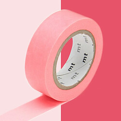 Masking tape unicolore - Rouge fluo - 1,5 cm x 7 m