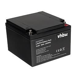 vhbw Batterie de bord pour caravane, bateau, camping, camping-car (30Ah, 12,8V, LiFePO4)