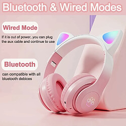 YUANFU-STN-28 Pro Écouteurs Bluetooth sans fil avec oreilles de chat pour femme (écouteurs intra-auriculaires Bluetooth avec microphone – Rose) pas cher