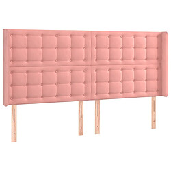 Maison Chic Tête de lit scandinave avec oreilles,meuble de chambre Rose 203x16x118/128 cm Velours -MN92245