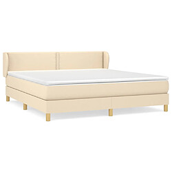 vidaXL Sommier à lattes de lit avec matelas Crème 160x200 cm Tissu