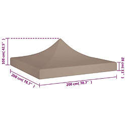 Acheter vidaXL Toit de tente de réception 2x2 m Taupe 270 g/m²