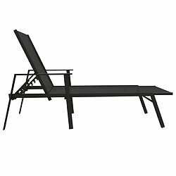 Acheter Maison Chic Chaise longue de jardin| Bain de soleil Relax | Transat Acier et tissu textilène Noir -GKD54424