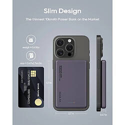 SANAG Magsaf Powerbank 10 000 Mah, 20 W, Ultra Fine, Magnétique, Batterie Externe Sans Fil, Compatible Avec Iphone 15 Pro /Pro/15/14 Pro /Pro/13