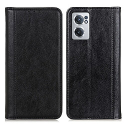 Etui en PU texture litchi, auto-absorbé magnétique, anti-chocs avec support, noir pour votre OnePlus Nord CE 2 5G