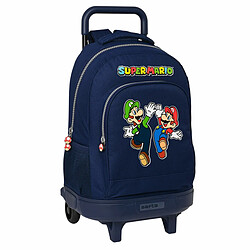 Cartable à roulettes Super Mario 33 x 45 x 22 cm Blue marine