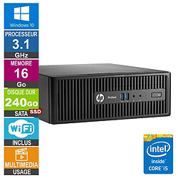 HP ProDesk 400 G3 SFF i5-6500T 3.10GHz 16Go/240Go SSD Wifi W10 - Reconditionné