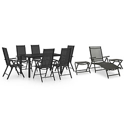 vidaXL Ensemble à manger de jardin 10 pcs noir et anthracite