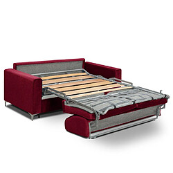 Acheter Inside 75 Canapé convertible express JACKSON 160cm sommier lattes tête de lit intégrée polyuréthane rouge matelas 16 cm