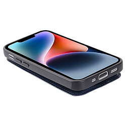 Coque en TPU + PU fermeture magnétique, anti-chute avec porte-cartes pour votre iPhone 14 - bleu