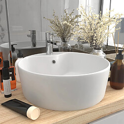 vidaXL Lavabo de luxe avec trop-plein Blanc mat 36x13 cm Céramique