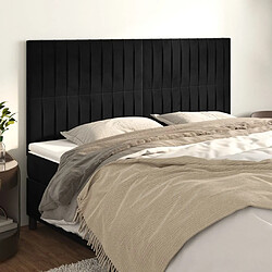 Maison Chic Lot de 4 Têtes de lit design pour chambre - Décoration de lit Noir 100x5x78/88 cm Velours -MN97124