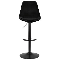 Avis Alterego Tabouret réglable 'MIKE' en velours noir et pied noir