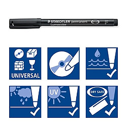 Acheter Stylo feutre permanent Staedtler Lumocolor "dry safe" couleurs assorties 0,6 mm - Pochette de 8