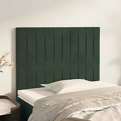 Maison Chic Lot de 2 Têtes de lit design pour chambre - Décoration de lit Vert foncé 100x5x78/88 cm Velours -MN13271