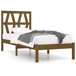 vidaXL Cadre de lit sans matelas marron miel bois massif 100x200 cm