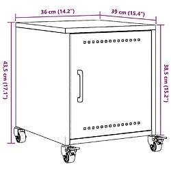 vidaXL Tables de chevet 2 pcs jaune moutarde 36x39x43,5 cm acier pas cher