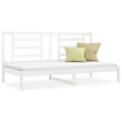 vidaXL Lit de jour sans matelas blanc 90x200 cm bois de pin massif