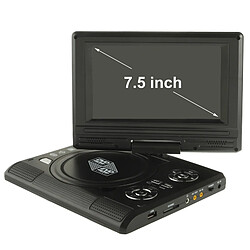 Wewoo 7.5 pouces TFT LCD Portable noir DVD avec lecteur TV, Support SD / MMC Carte / Fonction de jeu / Port USB