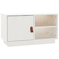 Maison Chic Meuble TV scandinave - Banc TV pour salon Blanc 70x34x40 cm Bois de pin massif -MN73117