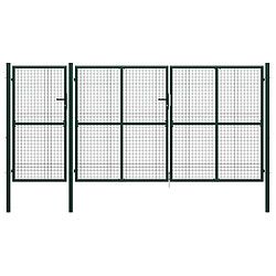 vidaXL Portail de jardin Acier 400 x 150 cm Vert