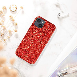 Acheter Avizar Coque iPhone 13 Design Paillettes Rigide Finition Relief Antidérapante Rouge