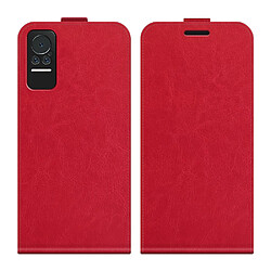 Coque en TPU + PU texture cheval fou avec porte-carte rouge pour votre Xiaomi Civi 5G